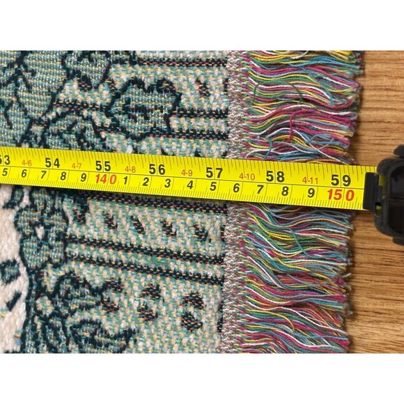 VTG Crown Crafts Roses Floral Tapestry Throw Blanket Tracy Porter Cotton/Acrylic - Picture 5 of 10